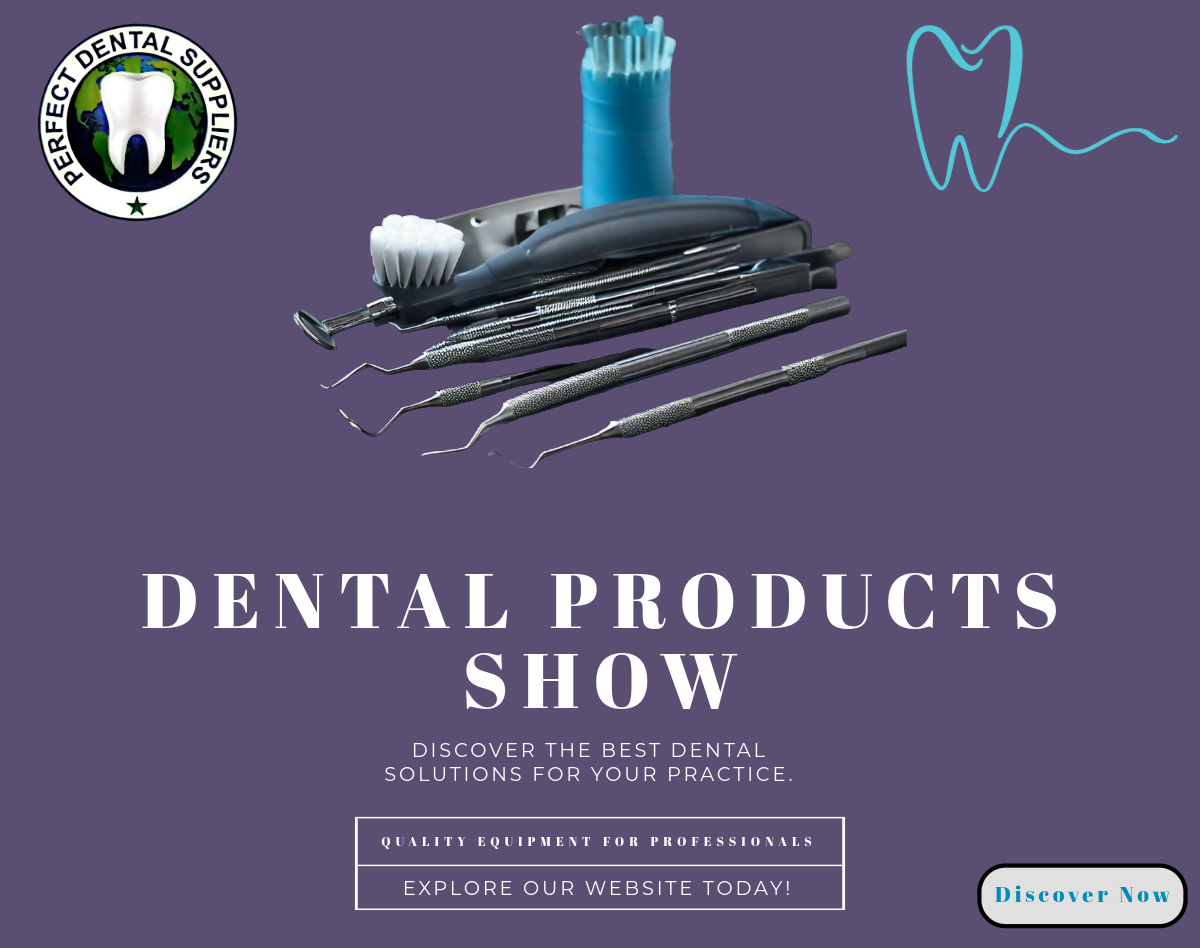 generate an website home page presenting poster containing dental products and equipements advertisement. (2)